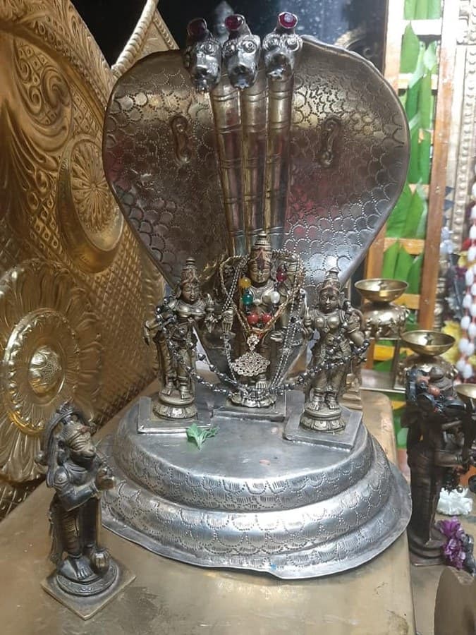 Shayanotsava murti on the serpent throne
